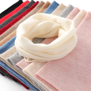 针织护颈椎保暖脖套 100纯羊毛围脖男女百搭纯色围巾韩版 秋冬季