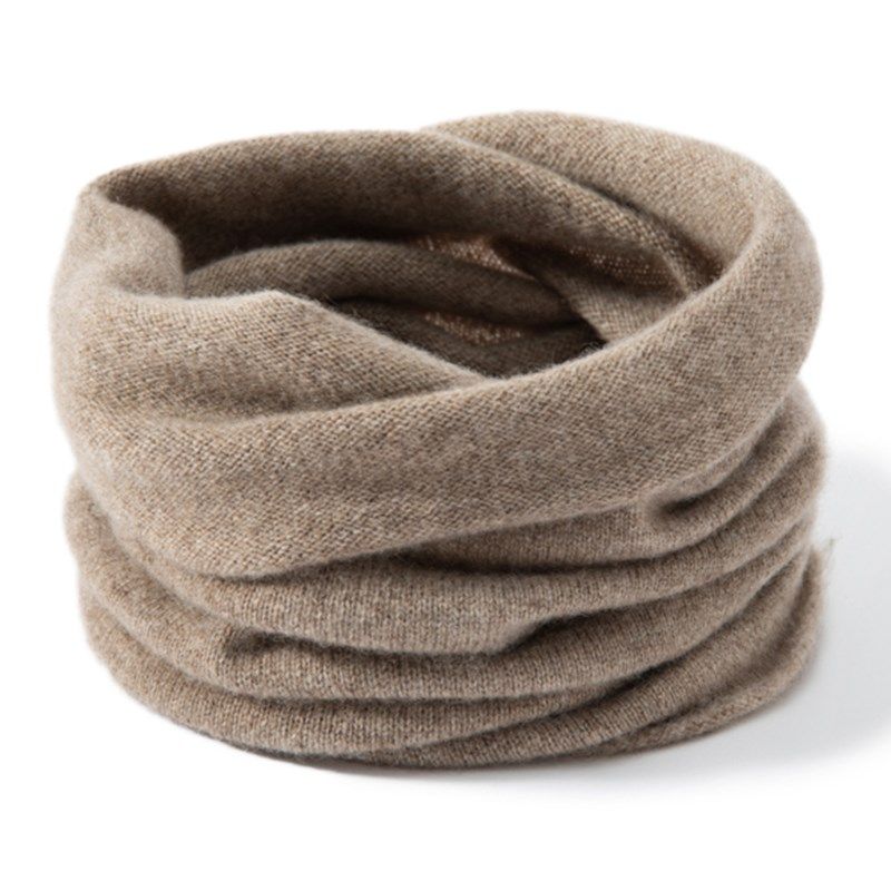 内蒙古100%纯山羊绒脖套冬季保暖护颈围脖套头针织男女士同款围。