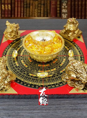 【店铺热销】黄铜聚财阵葫芦龙龟金蟾貔貅罗盘麒麟转运聚宝盆招财