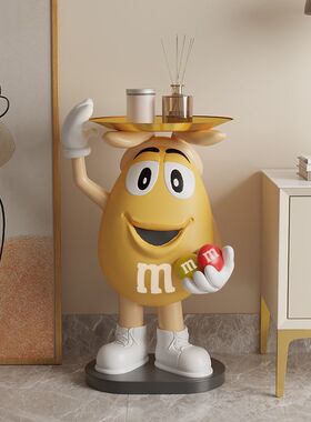 mm豆人艺术轻奢客厅大型电视柜沙发边床头置物架落地软装饰品摆件