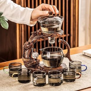 龙年懒人玻璃自动茶具套装 2025新款 家用磁吸茶壶功夫茶杯泡茶神器