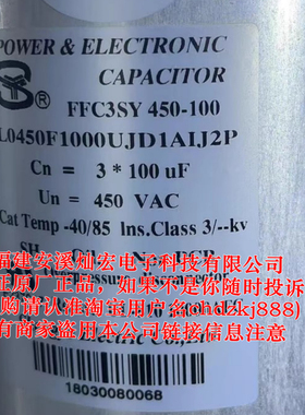 代理 固定电容FFC3SY450-100 L0450F1000UJD1AIJ2P 光伏电站电容