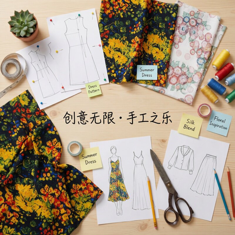 2026新款复古中国风竹节纹人造棉棉绸成人手工DIY制衣高质量布料