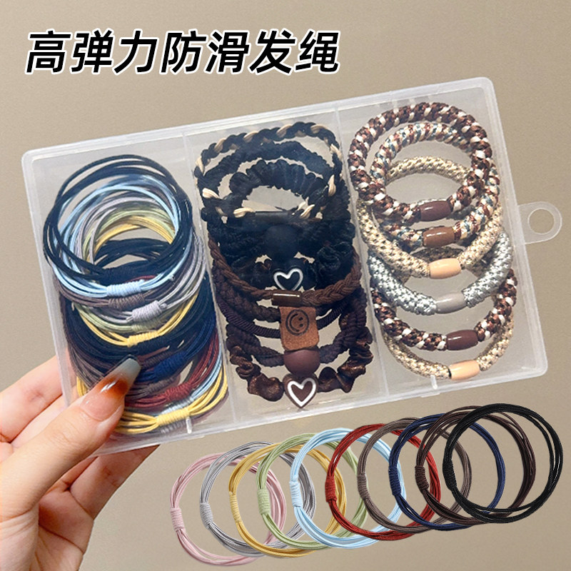 发圈女高弹力耐用2025新款盒装多款式扎发皮筋高马尾加粗发绳头绳,饰品/流行首饰/时尚饰品新,发饰,淘宝优惠券,粉丝福利购,淘宝优惠卷