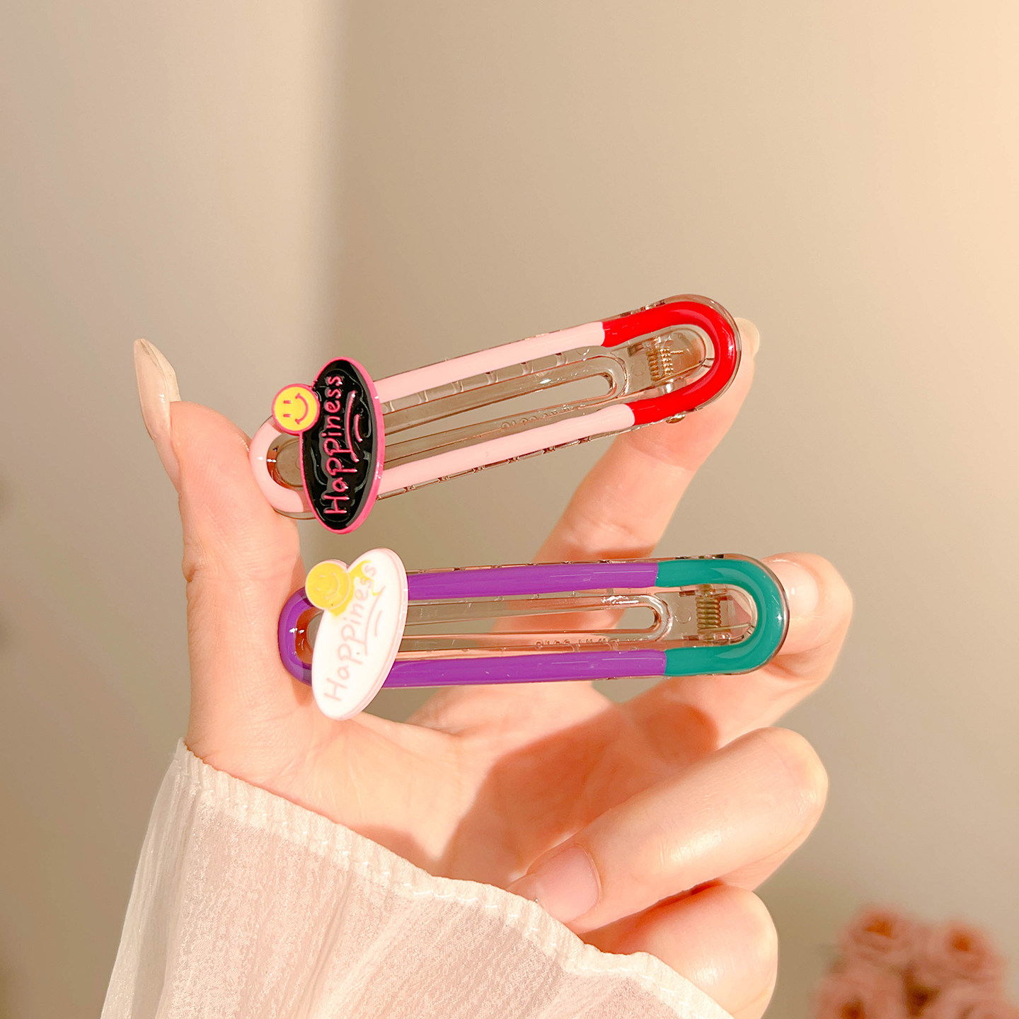 彩色安全别针发夹女2025新款高端侧边碎发刘海夹简约边夹发卡发饰图片