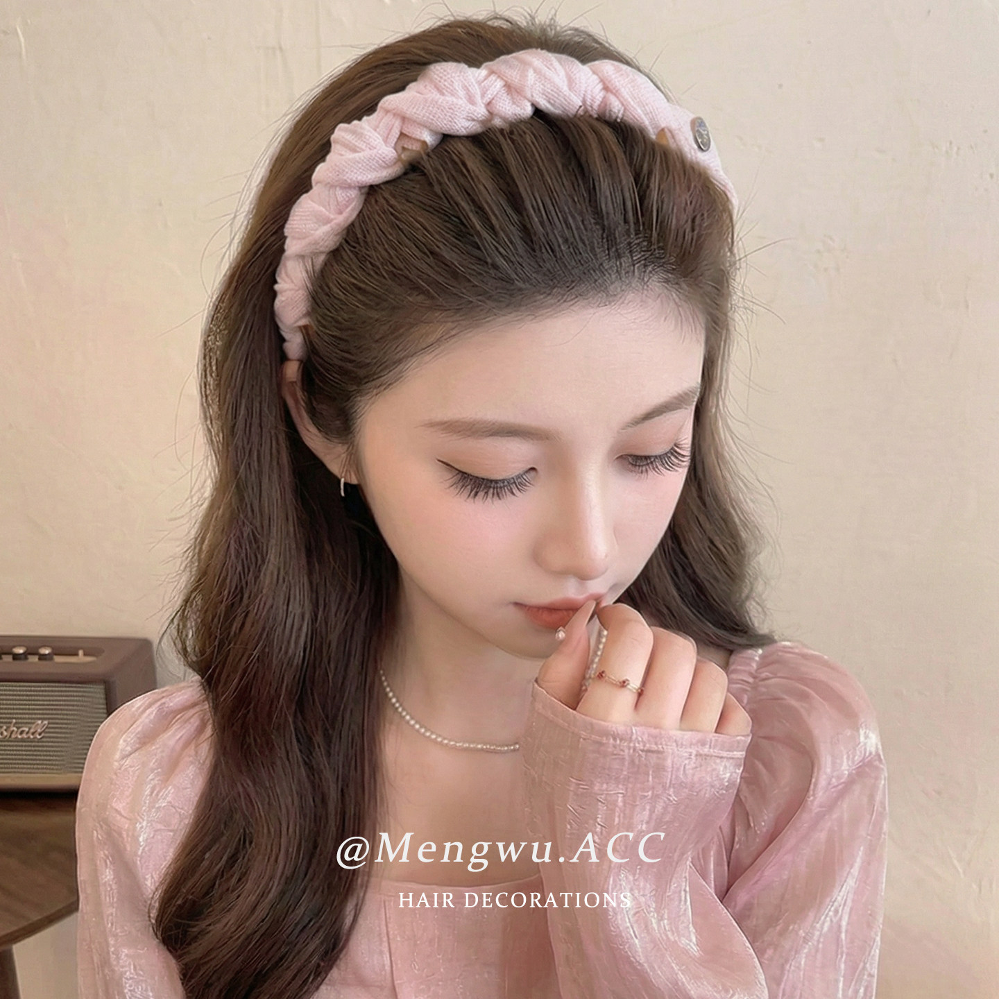 简约针织高颅顶发箍女甜美麻花编织柔软舒适多巴胺带齿头箍发饰
