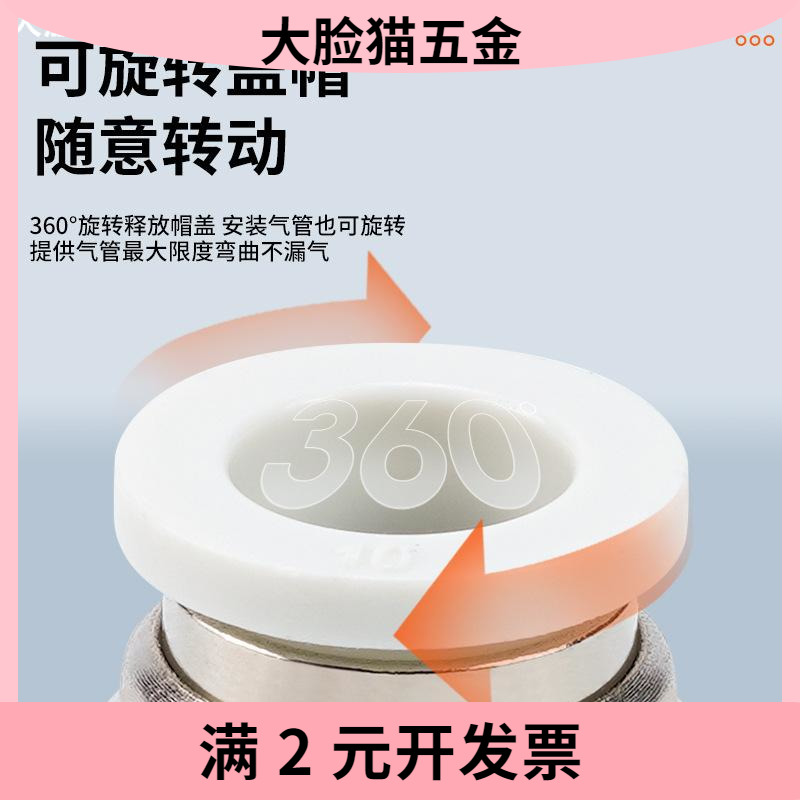 白气管快插接头PMF8-02隔板直角PLM气动快速接头直通PM4/6/10/12