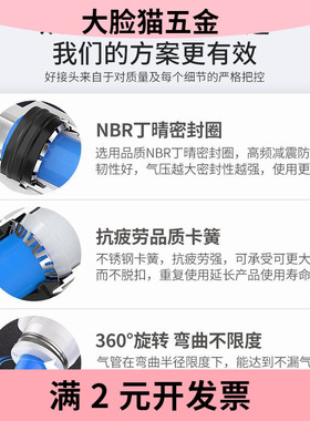 气动快速快插迷你接头POC4-M5/PL6-M5C/PC3-01P U3气管5mm微型接