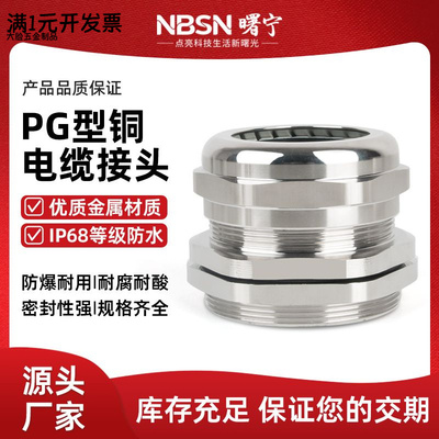 PG型黄铜电缆防水接头pg7金属双