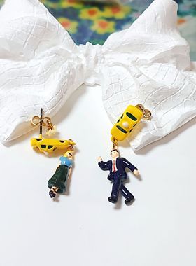 法式花鸟童趣手绘珐琅釉饰品项链耳环戒指手链耳钉手镯