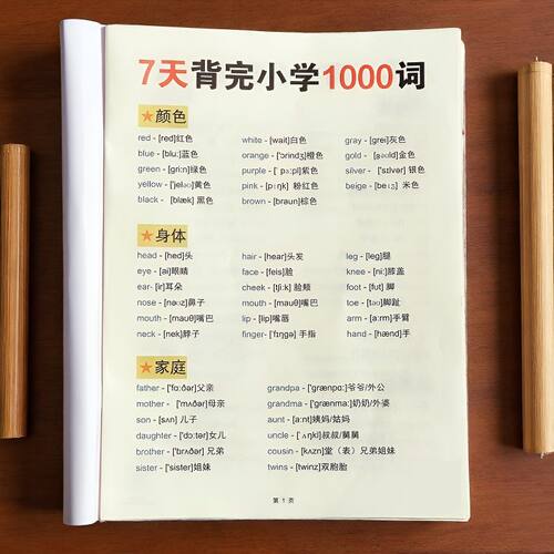 小学英语单词词汇本小升初语法知识总结作业本学习英语练习本本子
