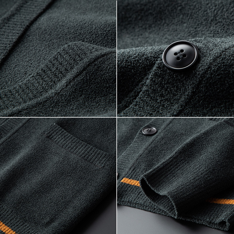 트렌드세터  심플하고 패셔너블 니트 가디건 남성 브이넥 한국스타일 슬림핏 트렌디한 멋스러운 스웨터자켓