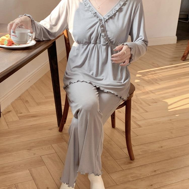 孕妇睡衣春秋冬季可外出家居服