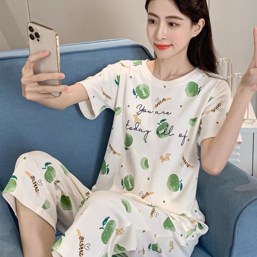 可爱卡通2024新款休闲短袖七分裤