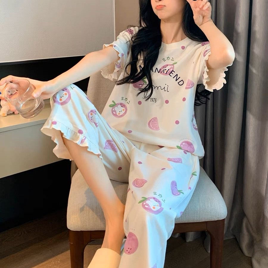 睡衣少女宽松可爱夏季甜美家居服