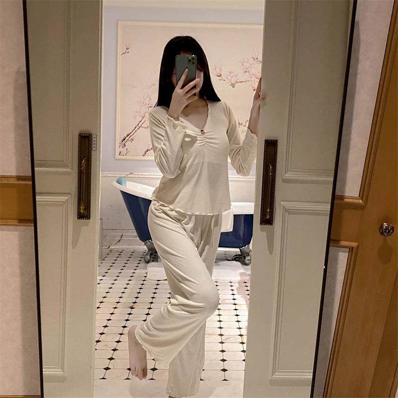 法式甜美纯欲风可外穿家居服睡衣