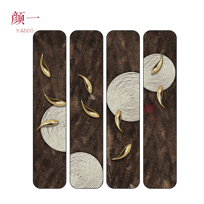 实物艺术风装置会所客厅背景墙