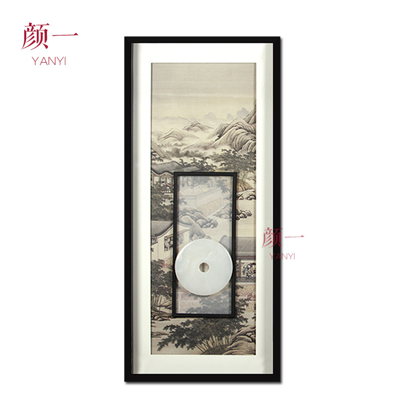 新中式立体实物装置画装饰画玄关过道书房挂画中国风玉石吉祥如意图片
