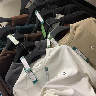 圆领插肩袖 情侣款 长袖 T恤保暖打底衫 自发热德绒双面绒 男女装 冬季