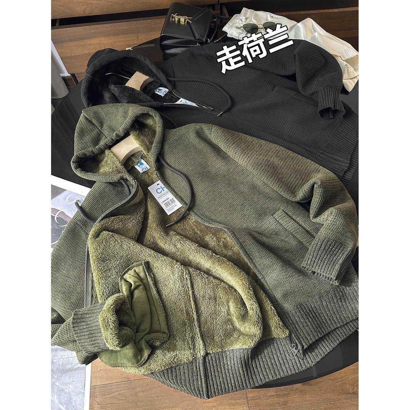 魔薇家 出口荷兰订单 密实羊羔毛24 秋冬休闲连帽加绒夹克外套男,男装,时尚抓绒衣,淘宝优惠券,粉丝福利购,淘宝优惠卷