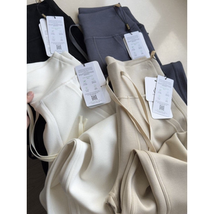 女春夏 休闲宽松阔腿裤 LU家同款 零感高腰抽绳宽松显瘦运动直筒裤