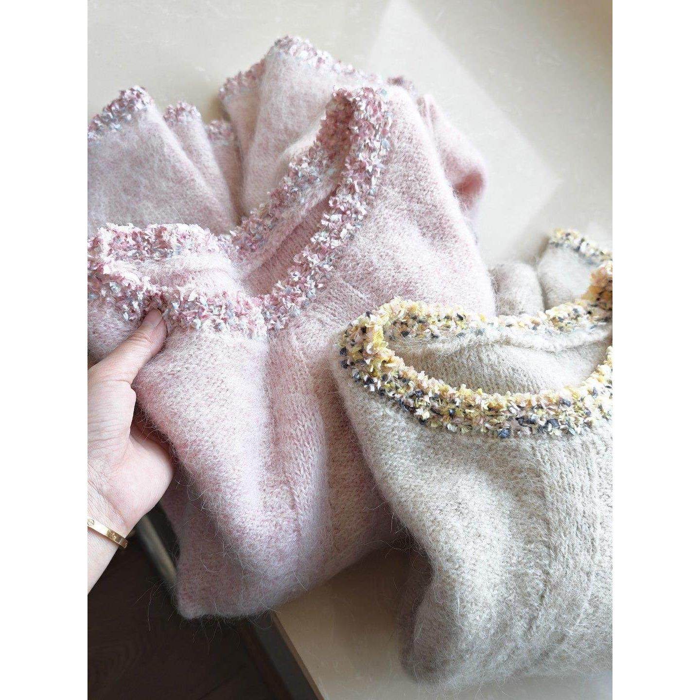 自留超！美死了！53羊驼毛！红人店399+气质温柔圆领宽松针织毛衣