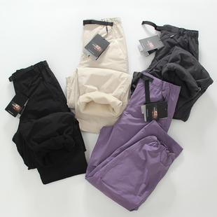 男女款加绒加厚防风防水配腰带宽腿伞兵裤休闲裤保暖户外工装裤