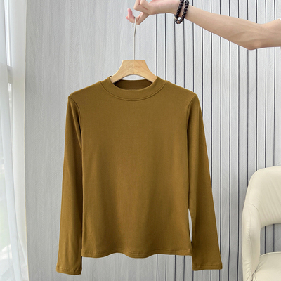 T恤女长袖打底衫螺纹面料