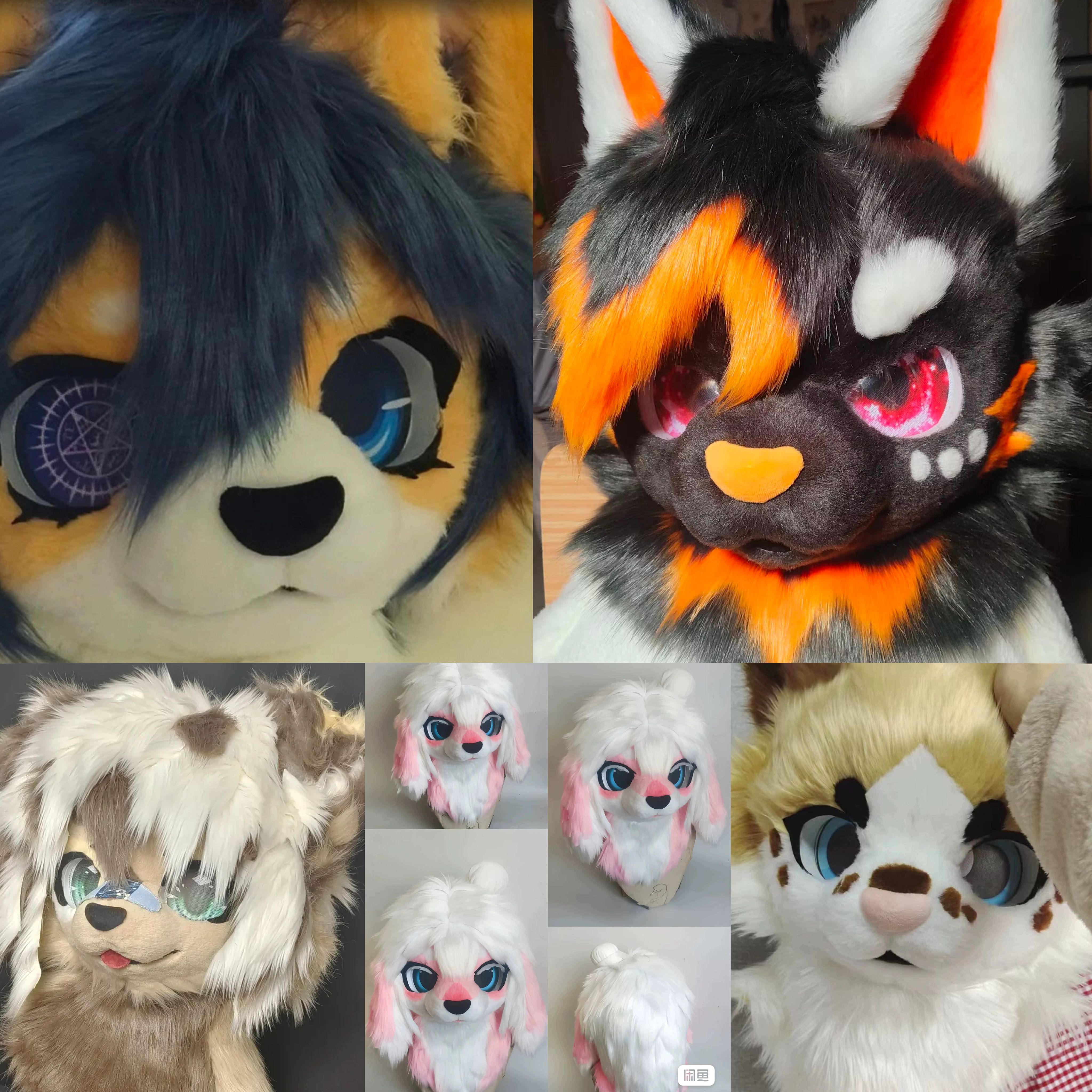 玩偶风格蛋蛋嘴兽装头骨 猫犬狗 兽圈 furry fursuit 3d打印 白菜