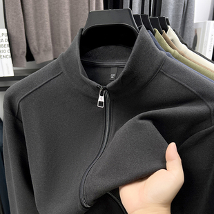 男士外套立领拉链秋季新款双面德绒卫衣男款长袖开衫休闲上衣夹克