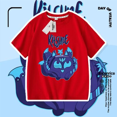 blox fruits衣服t恤儿童短袖夏季童装上衣男童roblox游戏水果盒子