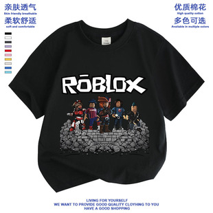 衫 roblox短袖 罗布乐思印花半袖 纯棉上衣儿童装 潮T t恤男童衣服夏季