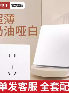 国际电工86型超薄哑光白色开关插座面板家用16A暗装一开单控5五孔