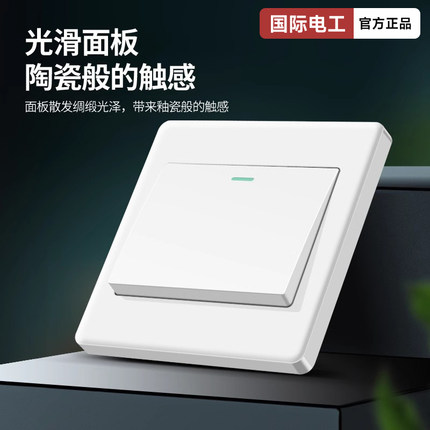 国际电工一开双控双开单开双联多控墙壁家用电灯电源开关插座面板