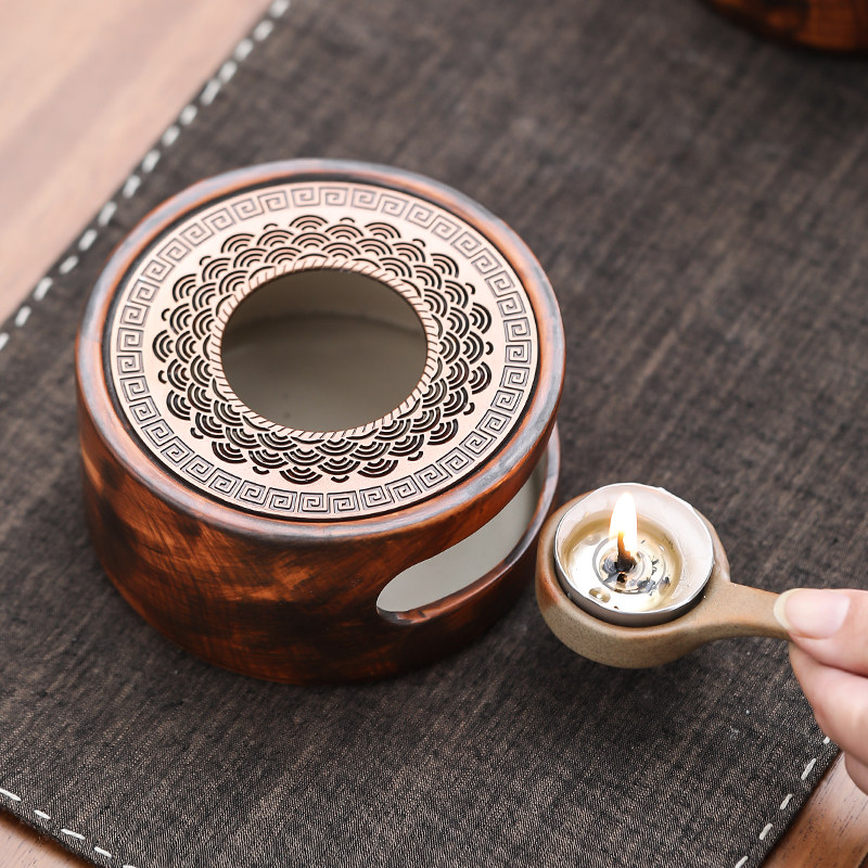 复古侘寂风陶瓷温茶炉创意手绘窑变茶具加热炉茶道配件定制logo,餐饮具,煮茶炉,淘宝优惠券,粉丝福利购,淘宝优惠卷