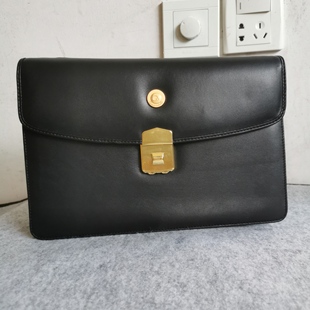 男士公文包真牛皮商务高端翻盖手提包男款高级密码锁随身包手拿包