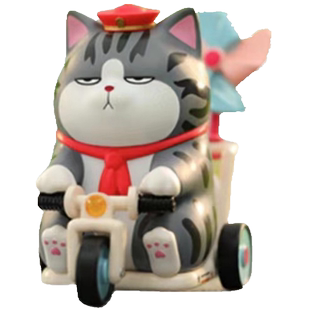 正版吾皇万睡巴扎黑新手上路盲盒隐藏挖掘机猫咪潮玩手办车载摆件