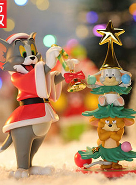 正版TOM and JERRY欢乐圣诞猫和老鼠盲盒 汤姆杰瑞手办摆件送礼物