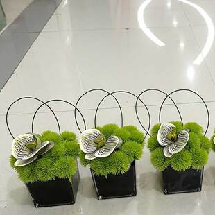 简约现代酒店会所售楼处前台洽谈桌花高仿真洗手间台面装 饰摆件花