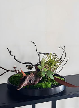 永生苔藓仿真永生组合花艺转盘花