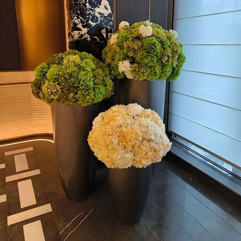 大型落地高档仿真绣球定制花艺套装商场酒店旋转门样板间大厅摆放