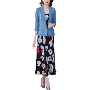 RM19139#新款时尚气质修身显瘦妈妈装西装两件套高贵套装