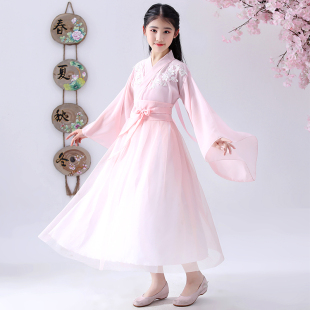 女童汉服中国风儿童仙女古装超仙春装淡雅古风夏季飘逸10-15岁12