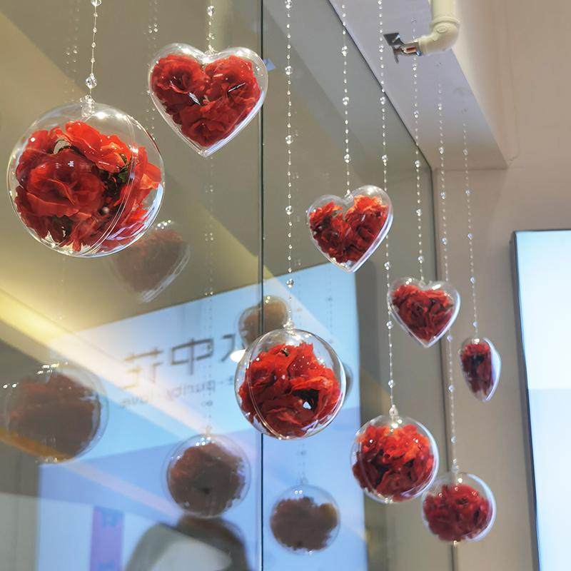 新年红玫瑰花爱心婚庆珠宝店吊顶橱窗氛围装饰挂饰店铺布置透明球,节庆用品/礼品,圣诞装饰品,淘宝优惠券,粉丝福利购,淘宝优惠卷