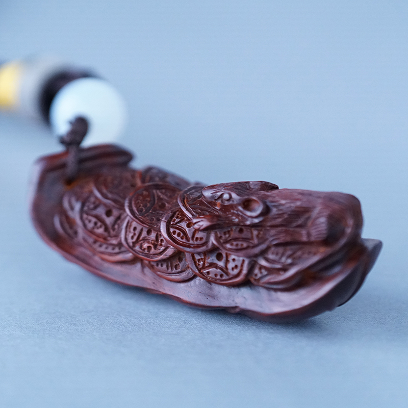 老鼠吊坠文玩红木钥匙扣小叶紫檀