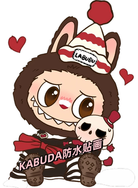 Labubu拉布布超可爱卡通贴纸行李箱出租屋冰箱房门窗户上防水贴纸