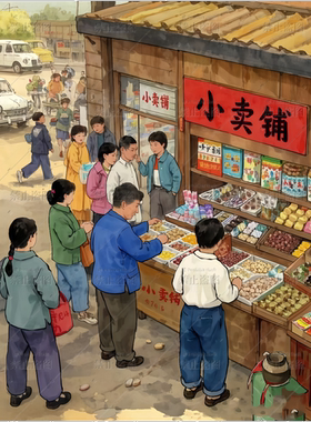 怀旧版农村放学贴纸:懂生活的小卖铺突破通勤场景感受中国老味道