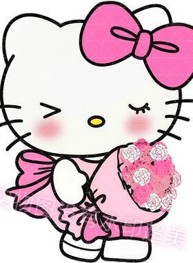 卡通可爱hellokitty贴画车身行李箱儿童房墙上装饰自粘贴纸防水