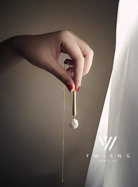 海外原创手作风异形大珍珠金项链