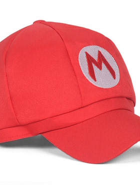 马里奥字母短檐松紧带八角帽棒球帽卡通外贸时尚可爱百搭个性